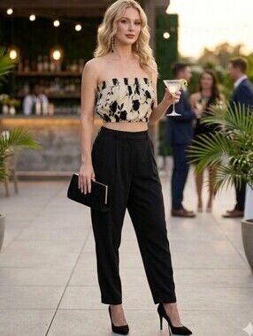 One size Strapless top Muche Muchette beige and black